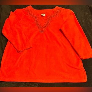 Just My Size Women’s 14W/16W Red Embroidered Tunic Top